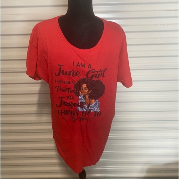 Fruit Of The Loom June Girl Red T-Shirt Women’s Size 3XL - Picture 6 of 10